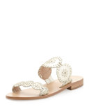 Lauren Double-Strap Sandal, Platinum