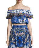 Off-The-Shoulder Midriff Frill Top, Rhythm & Blues