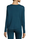 Heather Slouchy Lounge Tee, Petrol
