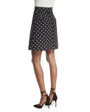 Polka-Dot Party Skirt, Black/White