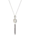 Florence Mother-of-Pearl and Druzy Tassel Necklace 
