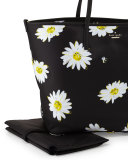 harmony floral nylon baby bag, black/daisies