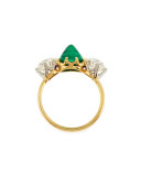 Estate Edwardian Tiffany Sugarloaf Emerald & Diamond Ring