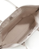 Ai Medium Canvas & Leather Top-Handle Bag, Beige