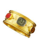Cherub Venetian Glass Intaglio Bangle, Neutral