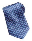 Paisley-Print Woven Silk Tie, Blue