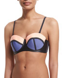 Timbers Colorblock Underwire Bandeau Swim Top