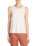 Cotton-Silk Twist-Back Tank Top