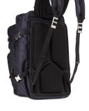Multi-Pocket Nylon Backpack, Navy