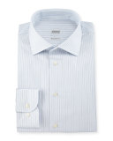 Modern-Fit Double-Stripe Dress Shirt, Light Blue
