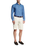 Garment-Dyed Cargo Shorts, Ivory