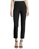 Alexa Scuba Slim Cropped Pants, Caviar