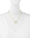 14K Gold Diamond Crescent Necklace