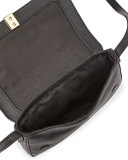Cynnie Crocodile-Embossed Micro Crossbody Bag, Black