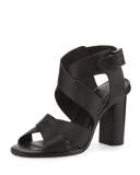 Avery Crisscross Nubuck City Sandal, Black