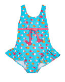 One-Piece Ruffle Fish-Print Swimsuit, Multicolor, Size 6-24 Months