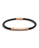 Men's 4mm Bronze Classic Chain Lava Station Bracelet with Diamonds