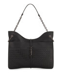Beverly Medium Flat Hobo Bag, Black