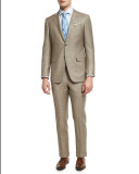 Sharkskin Two-Piece Suit, Tan