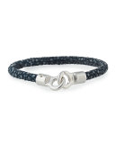 Men's Stingray Wrap Bracelet, Navy/Silver