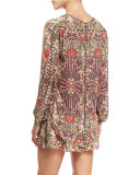 Sagat Long-Sleeve Floral Silk Blouse, Talitha