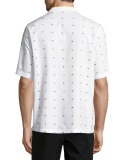 Billy Swallow-Print Short-Sleeve Sport Shirt, White