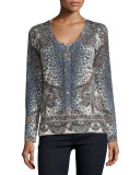 Superfine Bohemian Leopard Button-Front Cardigan