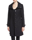 Gibbsmore Wool-Blend Single-Breasted Coat, Black
