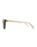 Afton Round Two-Tone Sunglasses, Coco 