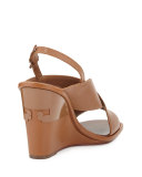 Gabrielle Leather Wedge Sandal, Royal Tan