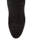 Brooke Suede Block-Heel Bootie, Black