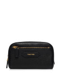 Small Leather Cosmetics Bag, Black