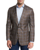 Moroccan Windowpane Sport Jacket, Beige