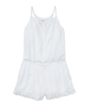 Sleeveless Floral Eyelet Romper, White, Size 2T-4T
