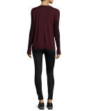 Taylor Merino Wool V-Neck Sweater, Port