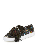 Logan Splatter-Print Tassel Sneaker