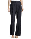 Rivington High-Waist Full-Leg Wool-Blend Pants