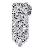 Fancy Paisley-Print Silk Tie