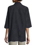 Patchwork Cotton Eyelet Shirt 