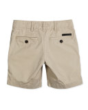 Tristen Cotton Chino Shorts, Taupe, Size 4-14
