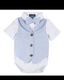Short-Sleeve Oxford Two-Piece Set, Blue, Size 3-24 Months