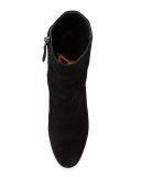 Taye Suede Chunky-Heel Bootie, Black