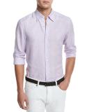 Linen Woven Sport Shirt, Lilac