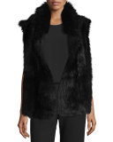 Shearling Fur-Trim Leather Vest
