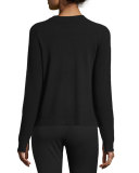 Valentina Cropped Ribbed Cashmere Sweater, Black