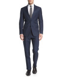 G-Line Solid Two-Piece Wool Suit, Navy