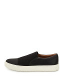 Lago Neoprene & Leather Cap-Toe Skate Sneaker, Black