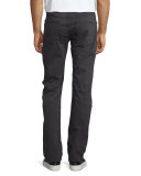 Luxe Performance: Straight-Leg Sateen Jeans, Gray