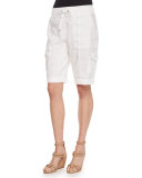 Drawstring Cargo Linen Shorts