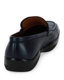 Micson Textured Leather Penny Loafer, Blue/Black